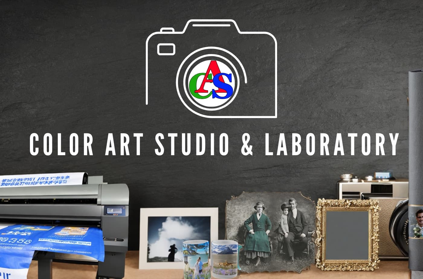 Color Art Studio & Laboratory — large-format printer, framed photos and printed mugs