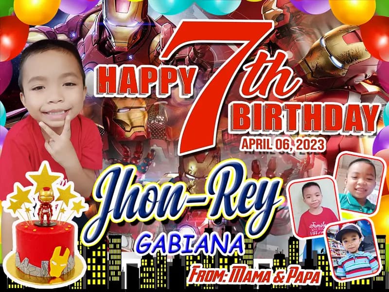 Tarpaulin Print: Ironman Birthday