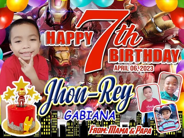 Tarpaulin Print: Ironman Birthday