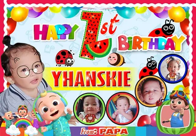 Coco Melon Birthday Tarpaulin Print