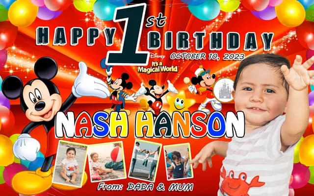 Tarpaulin Print: Mickey Birthday