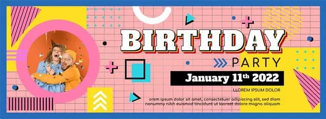 Tarpaulin Print: Birthday Party Pink
