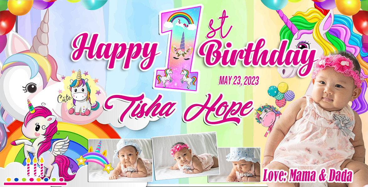 Tarpaulin Print: Unicorn Birthday - Color Art Studio